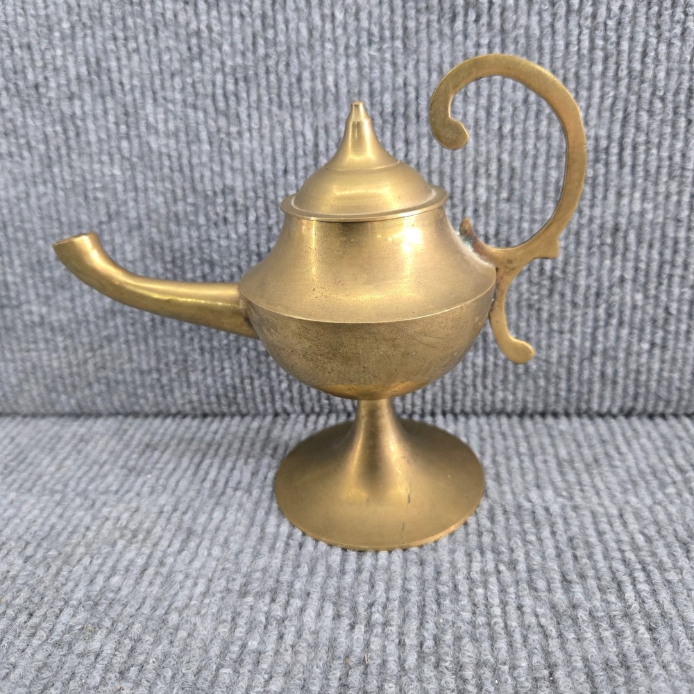 Vintage Brass Genie Lamp Made in India 6" Aladdin Oil Lamp‎ Decor